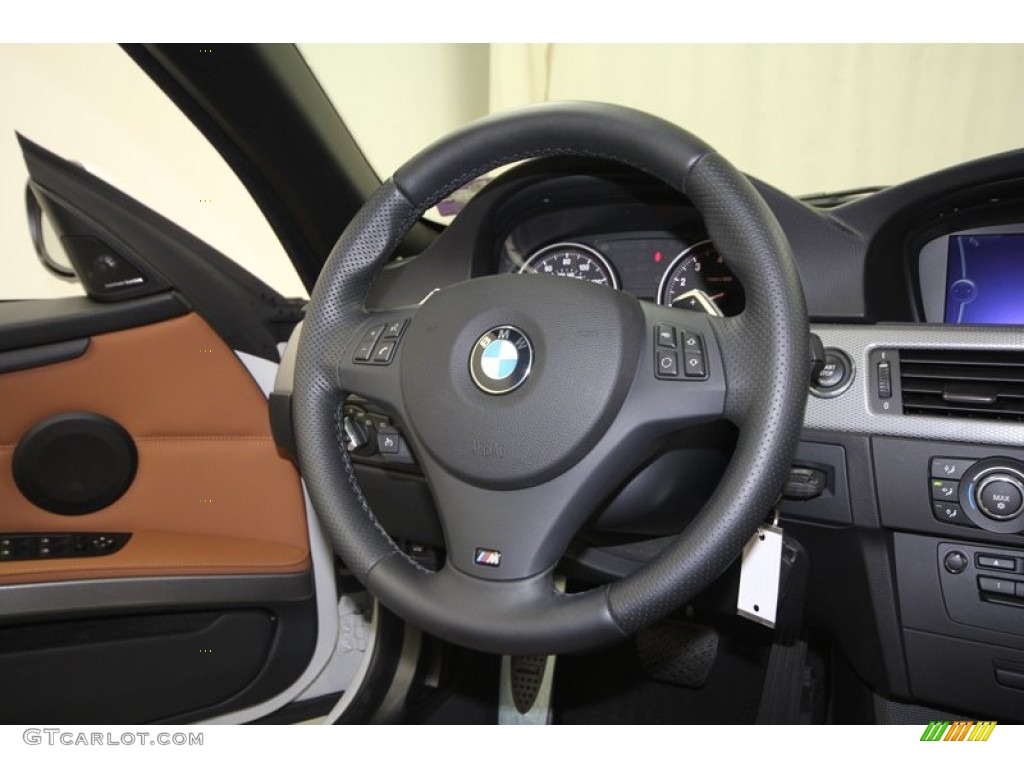 2011 BMW 3 Series 335i Convertible Saddle Brown Dakota Leather Steering Wheel Photo #72542013