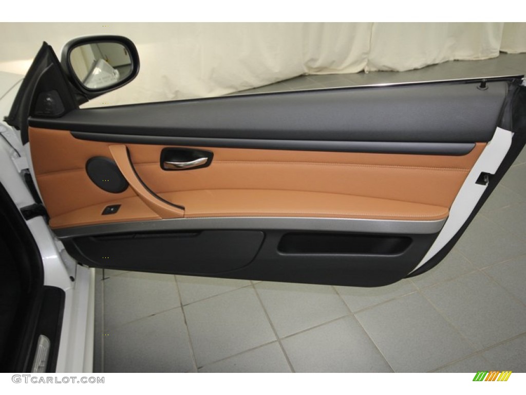 2011 BMW 3 Series 335i Convertible Saddle Brown Dakota Leather Door Panel Photo #72542080