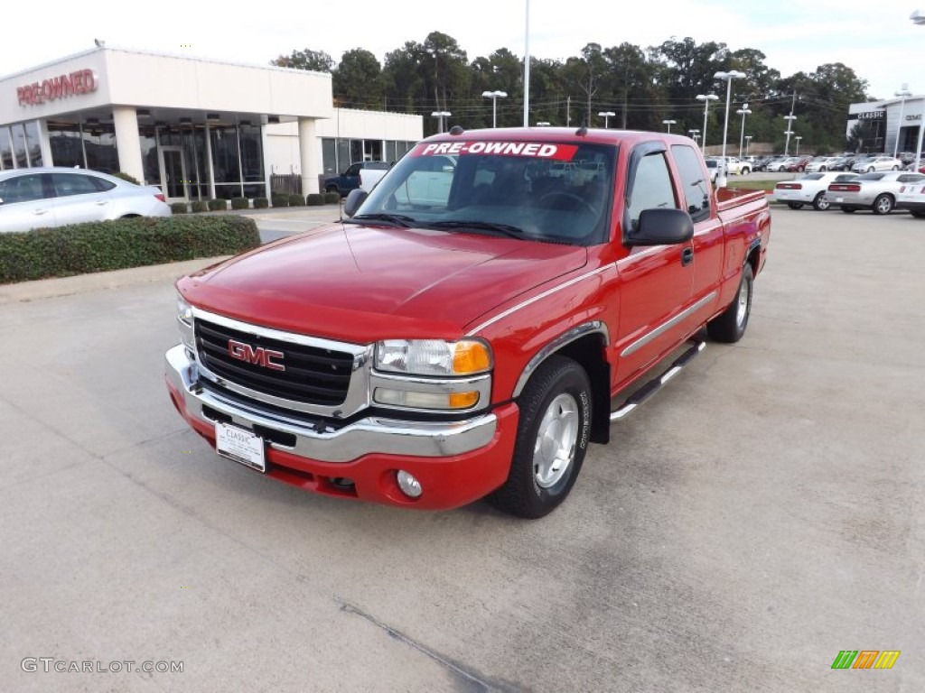 2004 Sierra 1500 SLE Extended Cab - Fire Red / Dark Pewter photo #1