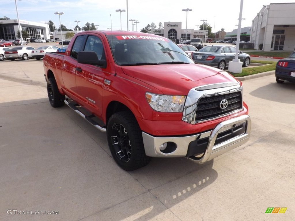2008 Tundra SR5 Double Cab 4x4 - Radiant Red / Beige photo #7