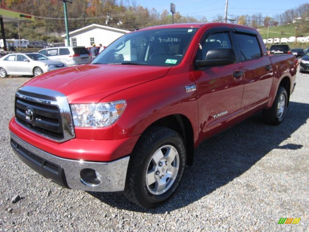 2011 Tundra TRD CrewMax 4x4 - Barcelona Red Metallic / Graphite Gray photo #3