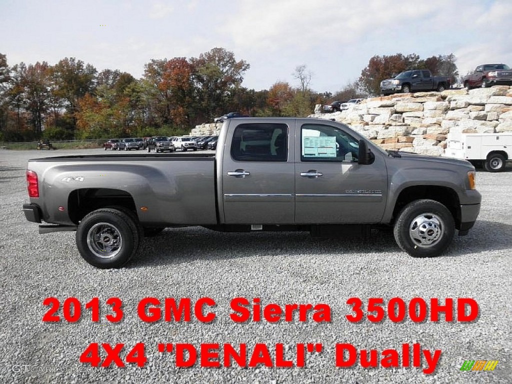 2013 Sierra 3500HD Denali Crew Cab 4x4 Dually - Steel Gray Metallic / Ebony photo #1
