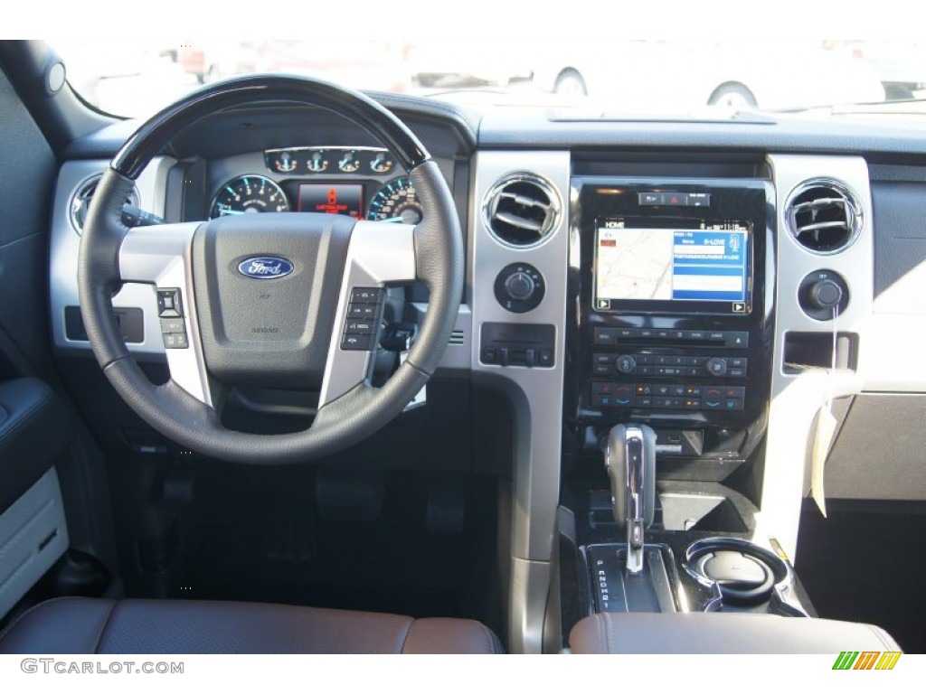 2012 Ford F150 Platinum SuperCrew 4x4 Platinum Sienna Brown/Black Leather Dashboard Photo #72558346