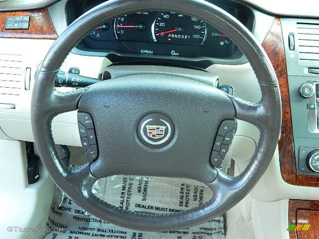 2007 Cadillac DTS Sedan Cashmere Steering Wheel Photo #72565593