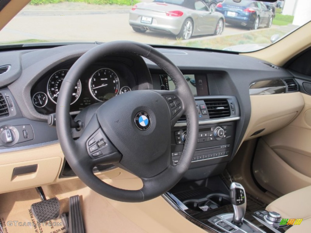 2013 BMW X3 xDrive 28i Sand Beige Dashboard Photo #72567669