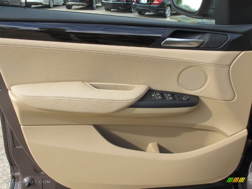 2013 BMW X3 xDrive 28i Sand Beige Door Panel Photo #72567690