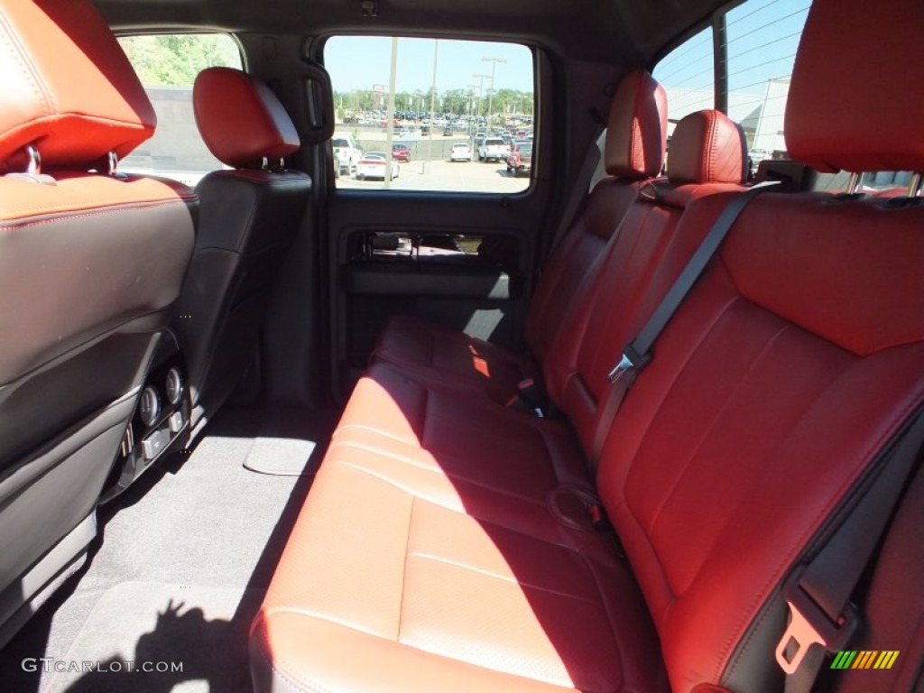 Limited Unique Red Leather Interior 2013 Ford F150 Limited SuperCrew 4x4 Photo #72569991