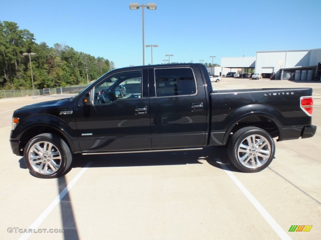 2013 F150 Limited SuperCrew 4x4 - Tuxedo Black Metallic / Limited Unique Red Leather photo #8