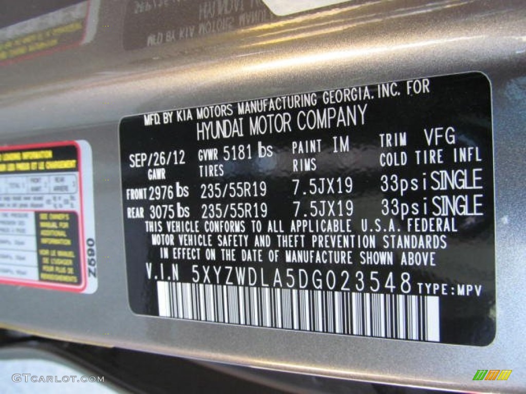 2013 Santa Fe Color Code IM for Mineral Gray Photo #72571218
