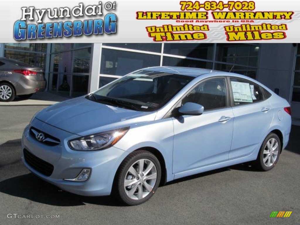 2013 Accent GLS 4 Door - Clearwater Blue / Beige photo #1