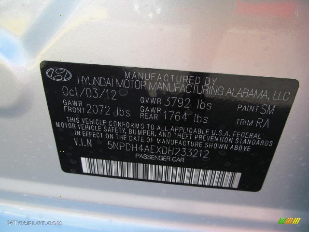 2013 Elantra GLS - Silver / Gray photo #10