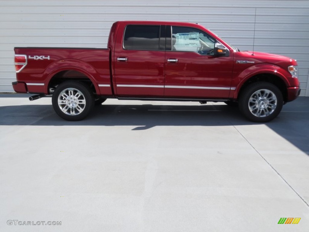 2013 F150 Platinum SuperCrew 4x4 - Ruby Red Metallic / Black photo #2