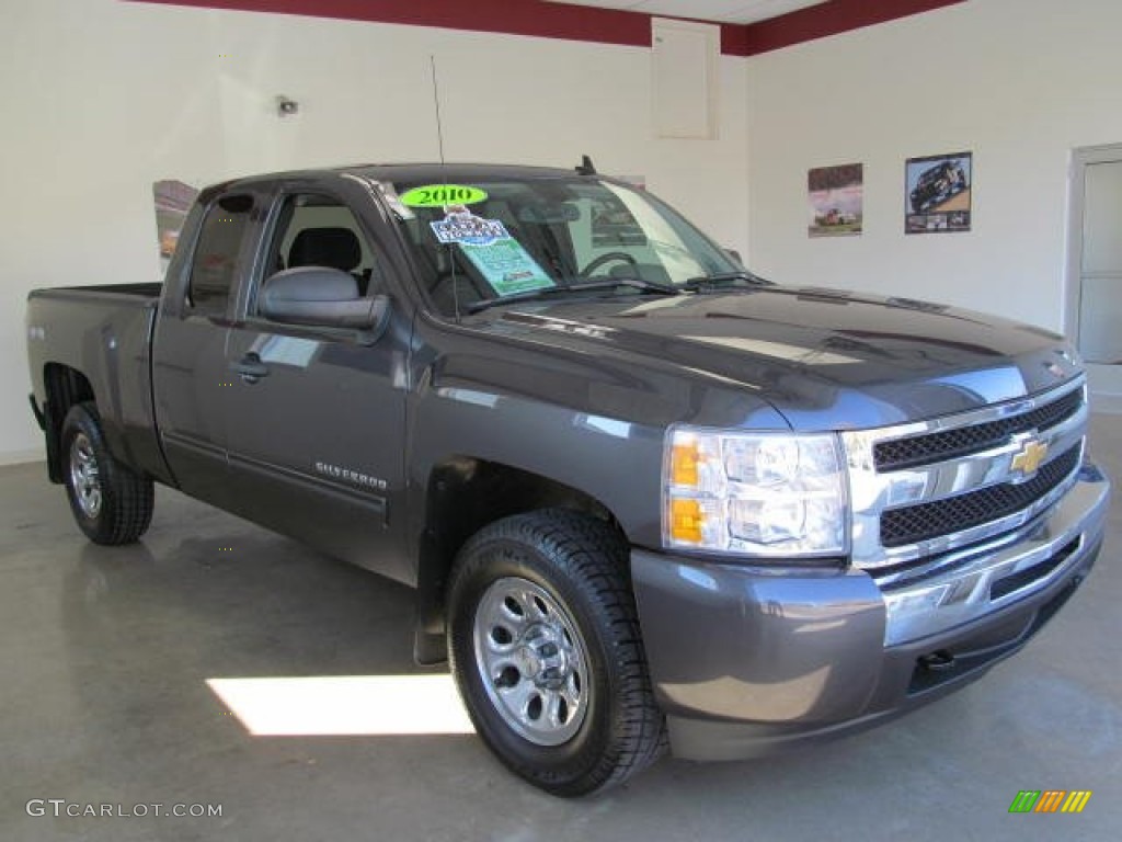 2010 Silverado 1500 LS Extended Cab 4x4 - Taupe Gray Metallic / Dark Titanium photo #5