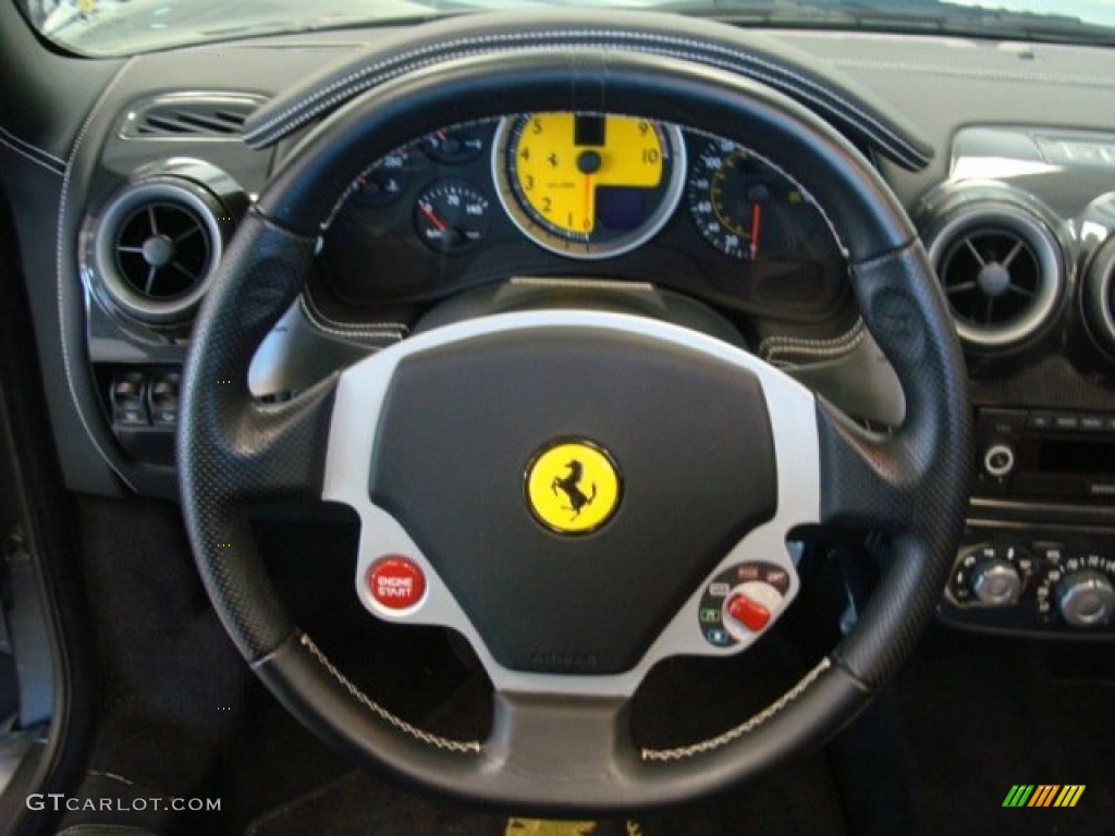 2008 Ferrari F430 Spider F1 Black Steering Wheel Photo #72580362