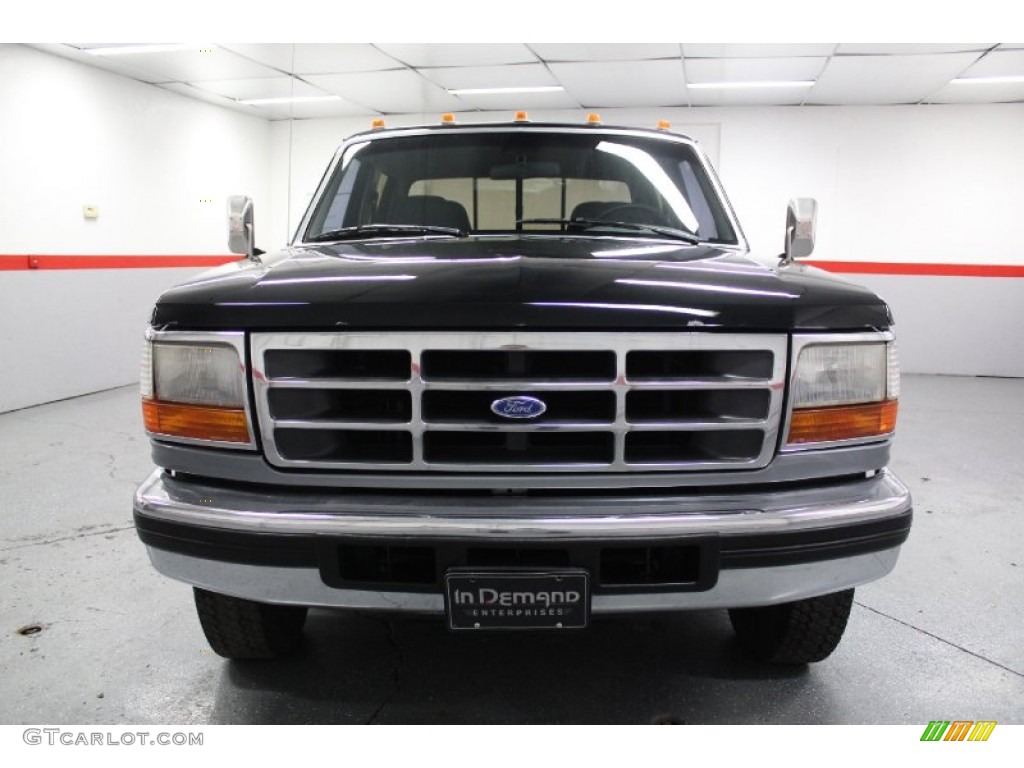 1997 F350 XLT Crew Cab Dually - Black / Opal Grey photo #5