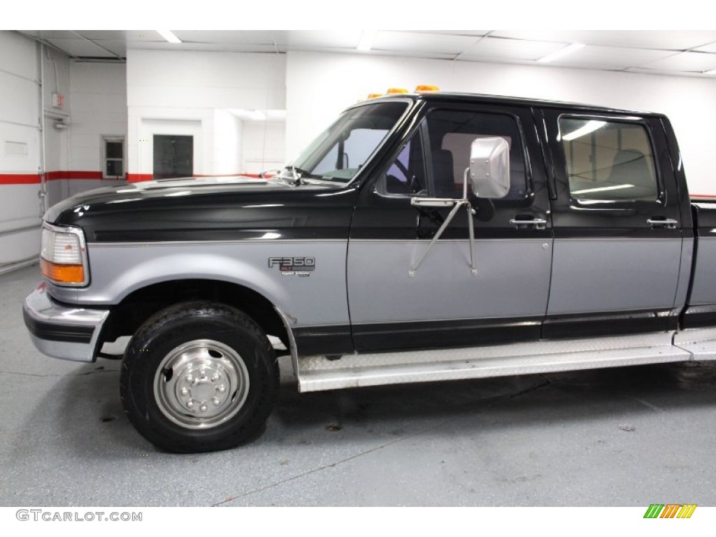 1997 F350 XLT Crew Cab Dually - Black / Opal Grey photo #9