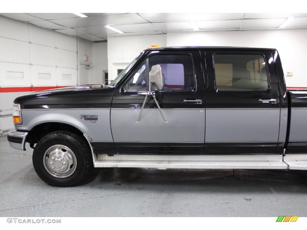 1997 F350 XLT Crew Cab Dually - Black / Opal Grey photo #10