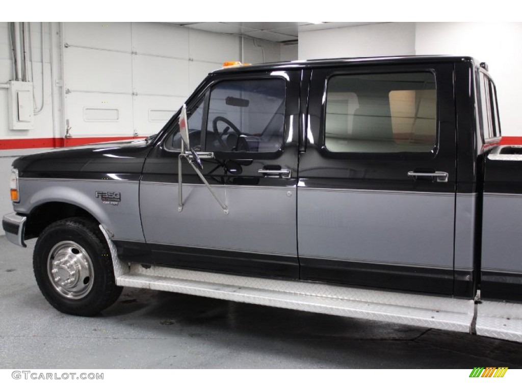 1997 F350 XLT Crew Cab Dually - Black / Opal Grey photo #11
