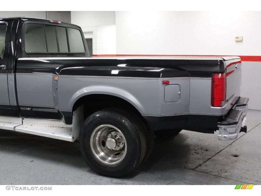 1997 F350 XLT Crew Cab Dually - Black / Opal Grey photo #14