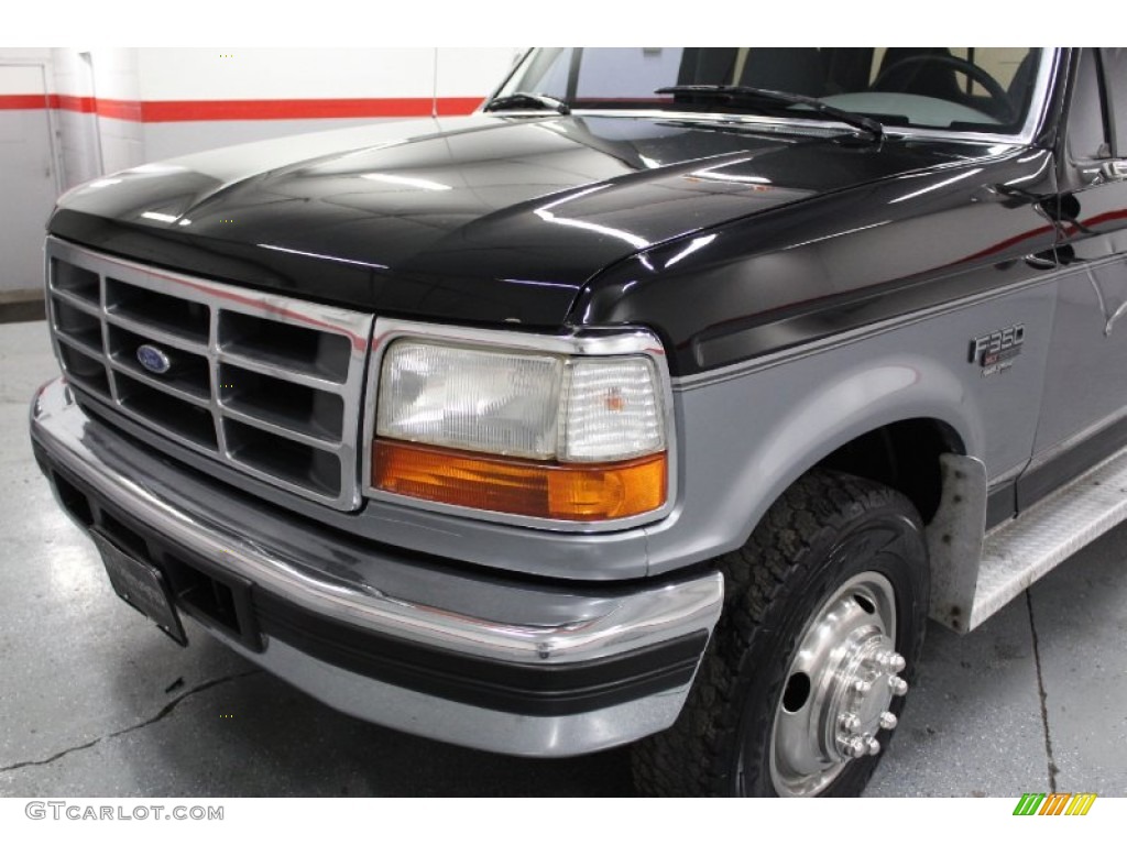 1997 F350 XLT Crew Cab Dually - Black / Opal Grey photo #31