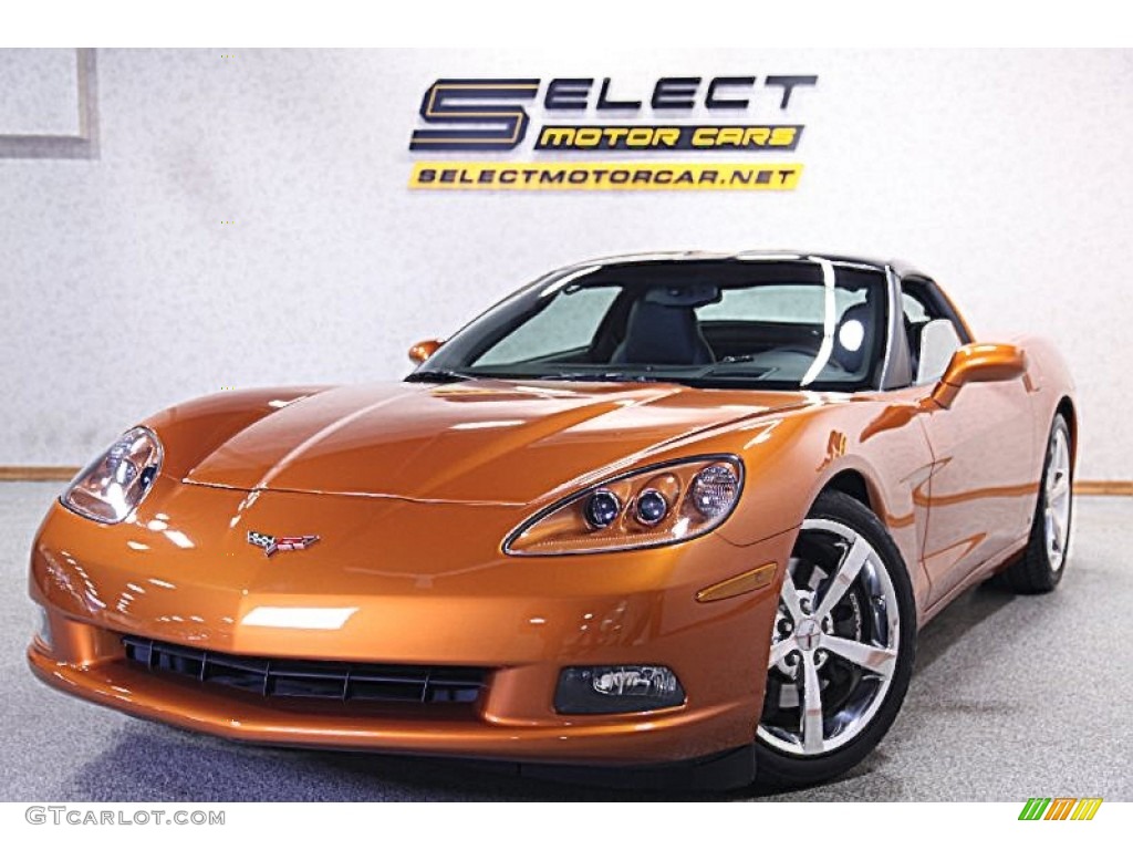2009 Corvette Coupe - Atomic Orange Metallic / Ebony photo #1