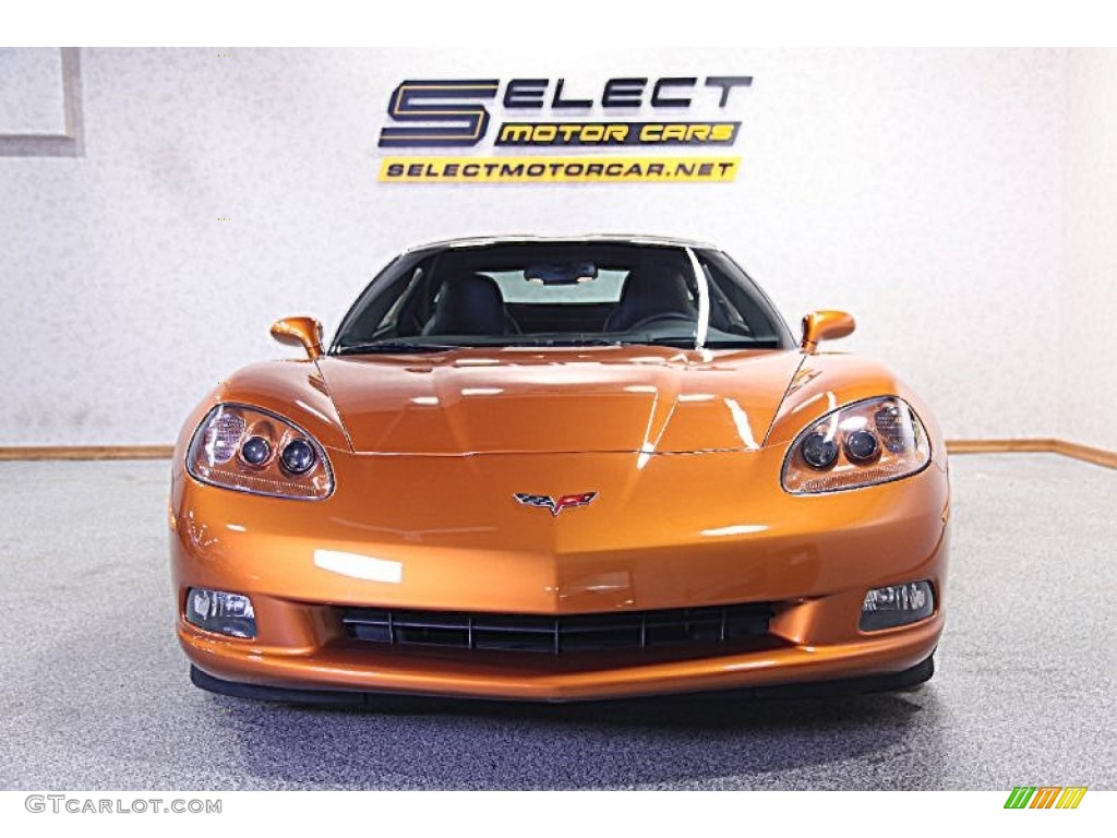 2009 Corvette Coupe - Atomic Orange Metallic / Ebony photo #2