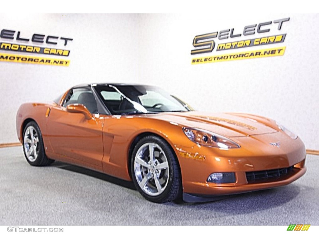 2009 Corvette Coupe - Atomic Orange Metallic / Ebony photo #3