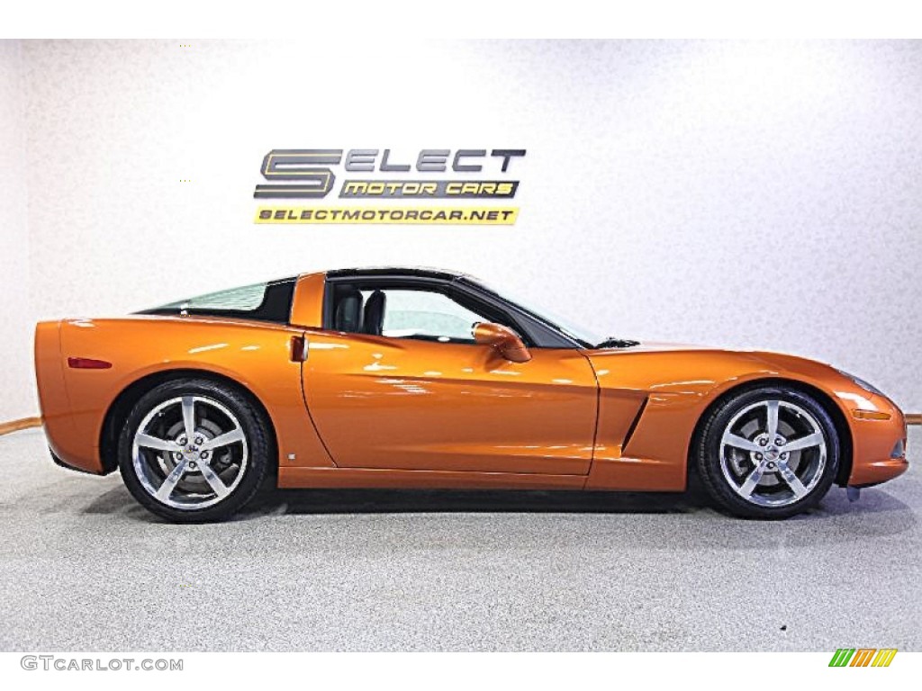 2009 Corvette Coupe - Atomic Orange Metallic / Ebony photo #4