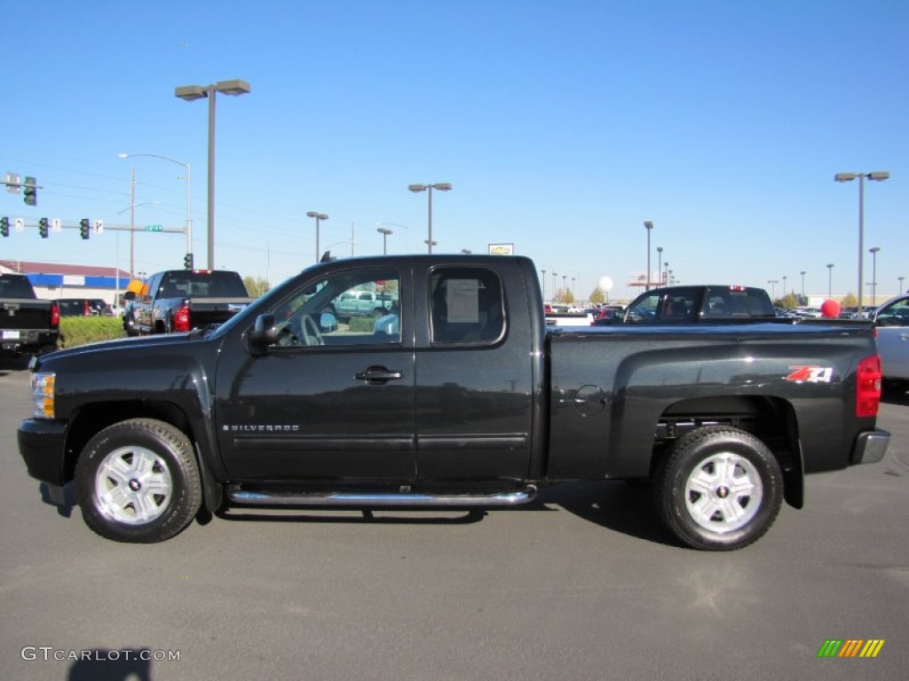 2009 Silverado 1500 LTZ Extended Cab 4x4 - Black Granite Metallic / Light Titanium photo #2