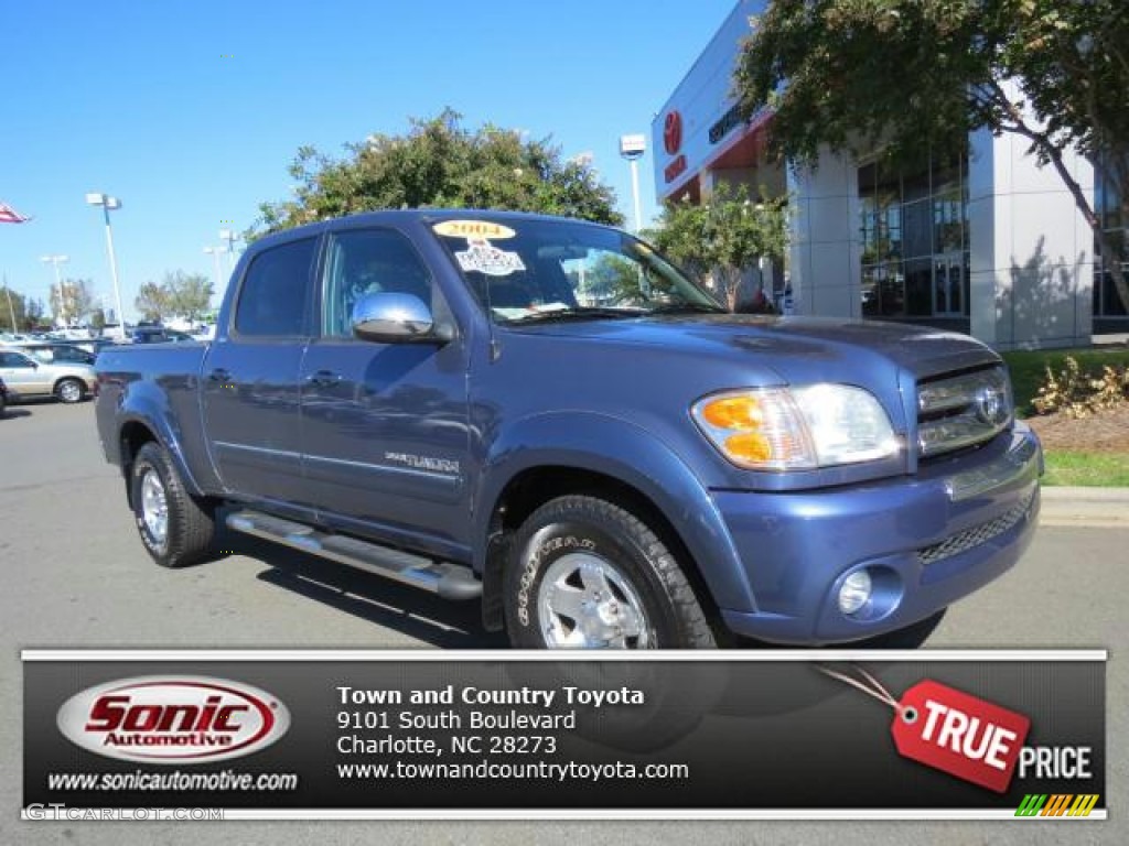 2004 Tundra SR5 Double Cab - Blue Marlin Pearl / Gray photo #1