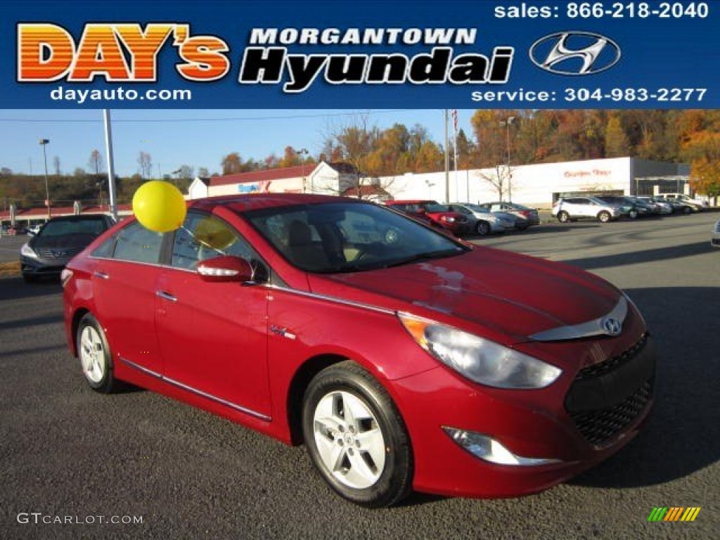 2012 Sonata Hybrid - Venetian Red Pearl / Camel photo #1