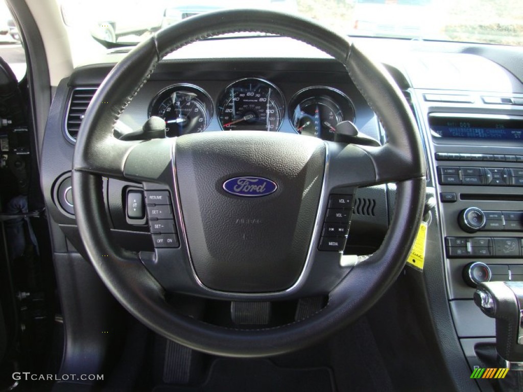 2011 Ford Taurus SEL Charcoal Black Steering Wheel Photo #72590788