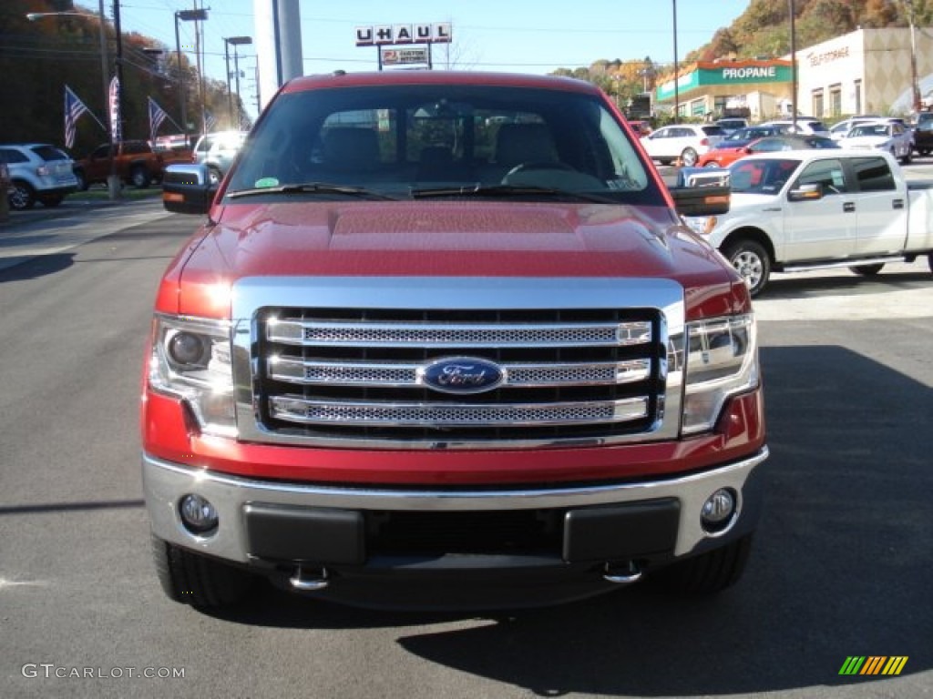 2013 F150 XLT SuperCab 4x4 - Ruby Red Metallic / Steel Gray photo #3