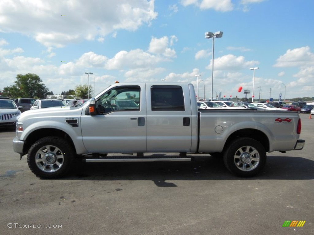 2009 F250 Super Duty Lariat Crew Cab 4x4 - Brilliant Silver Metallic / Ebony Leather photo #5