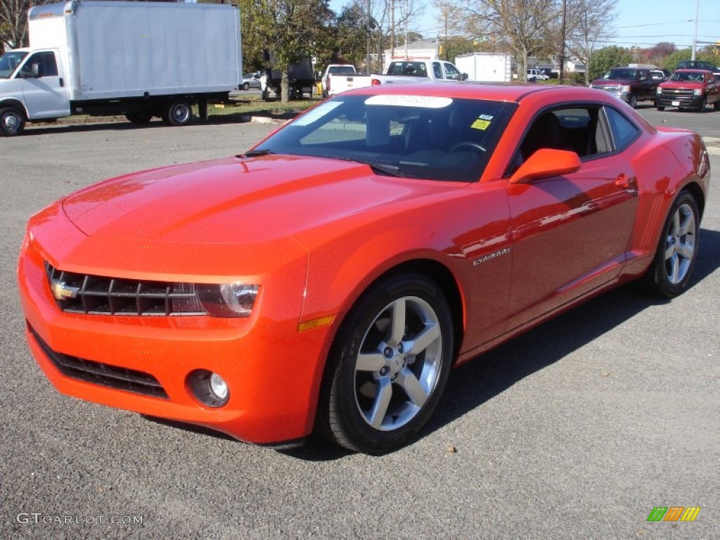 2012 Camaro LT Coupe - Inferno Orange Metallic / Black photo #1