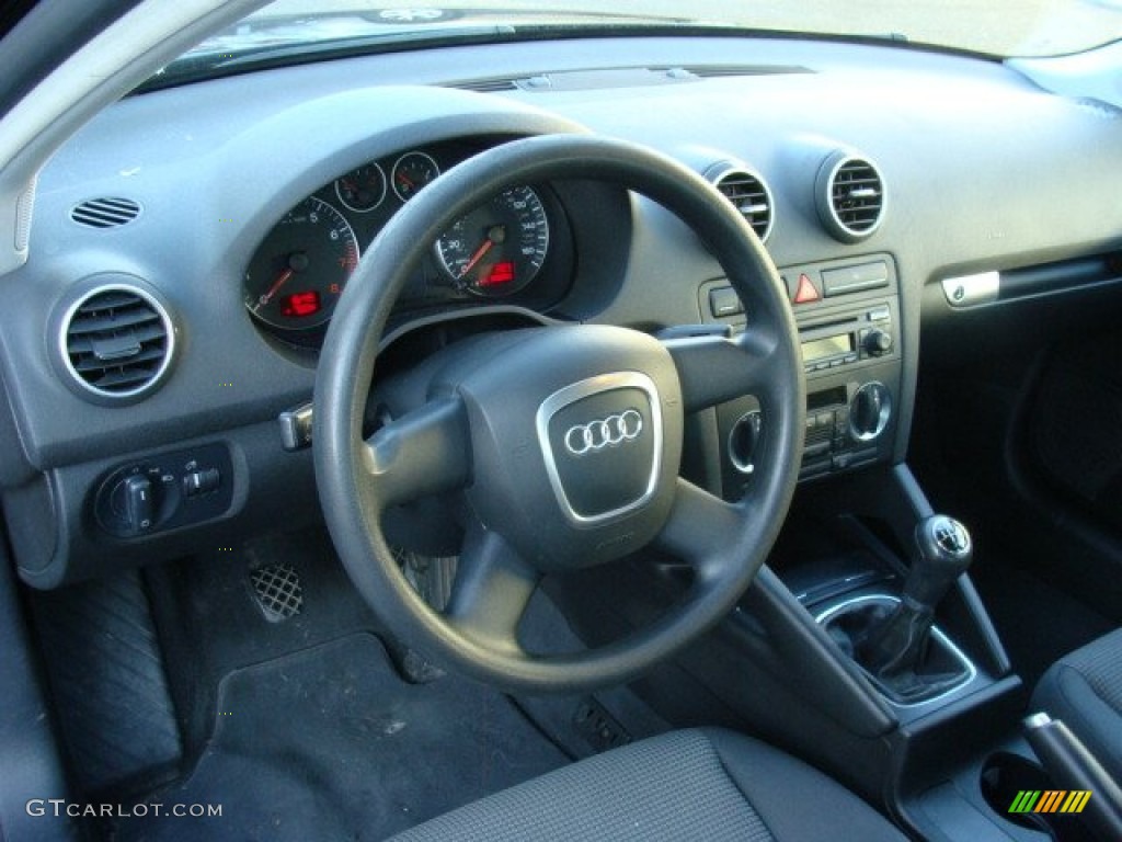 2006 Audi A3 2.0T Black Dashboard Photo #72607616