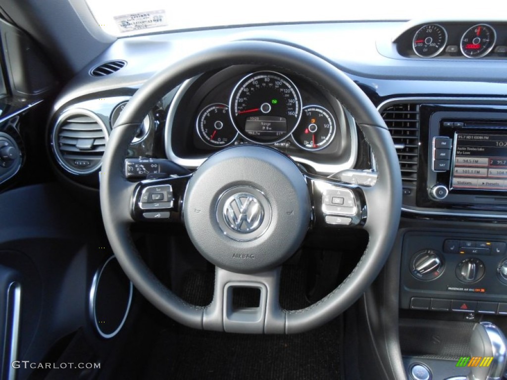 2013 Volkswagen Beetle TDI Titan Black Steering Wheel Photo #72609094