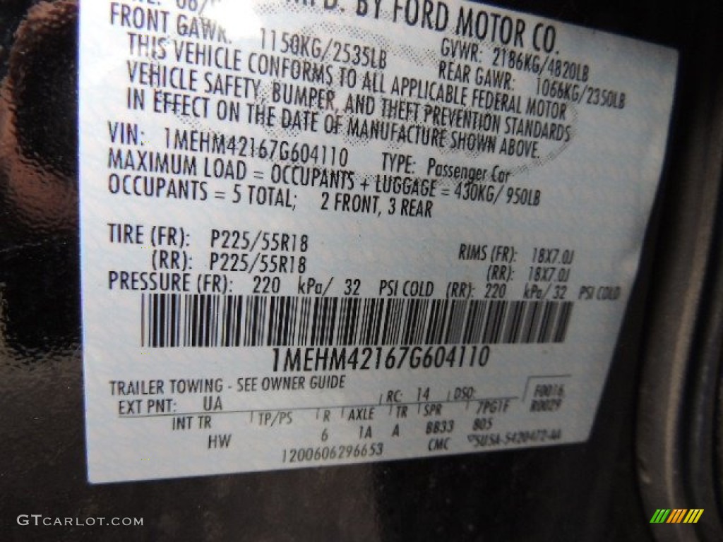 2007 Montego Premier - Black / Charcoal photo #21