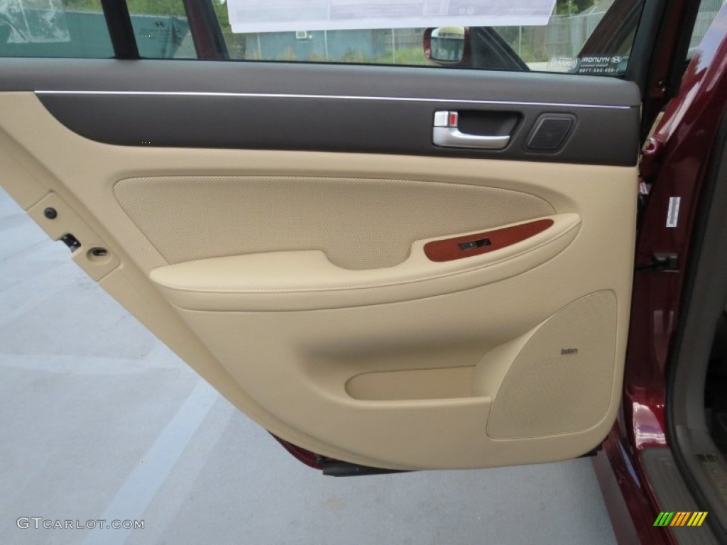 2013 Hyundai Genesis 3.8 Sedan Cashmere Door Panel Photo #72614696