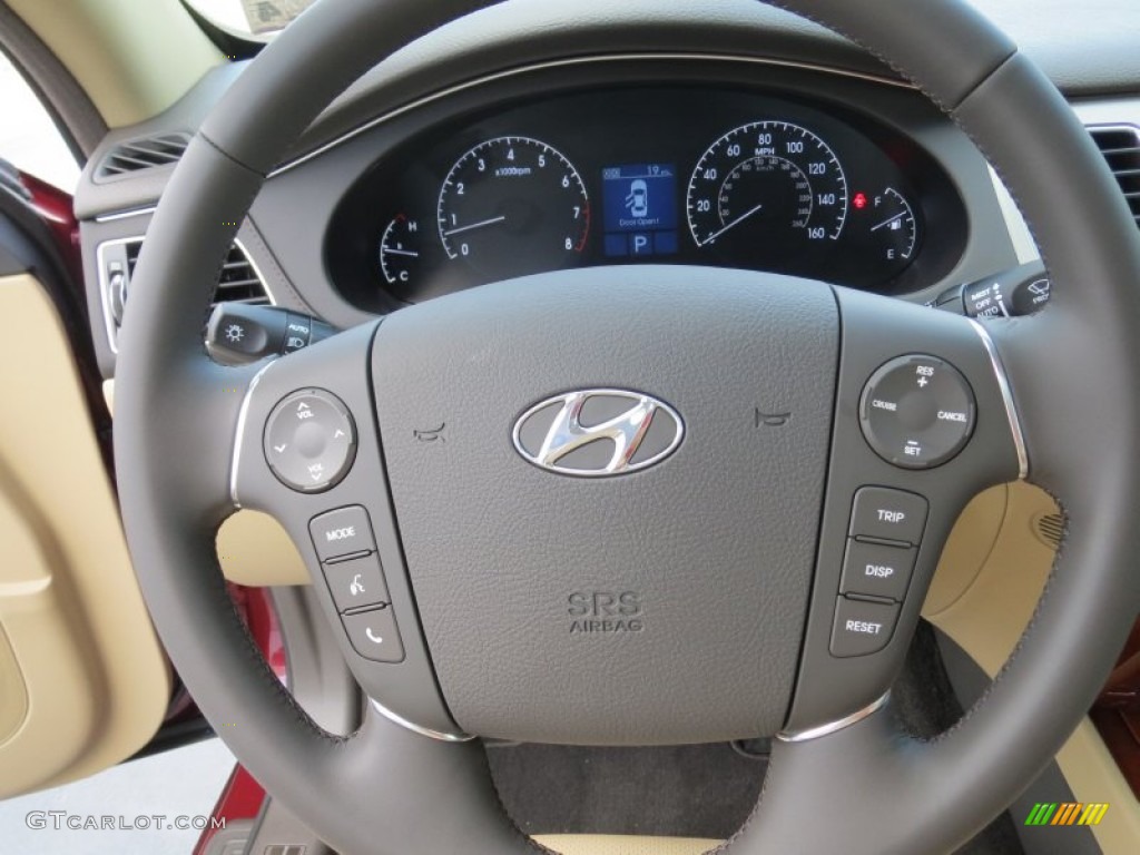 2013 Hyundai Genesis 3.8 Sedan Cashmere Steering Wheel Photo #72614978