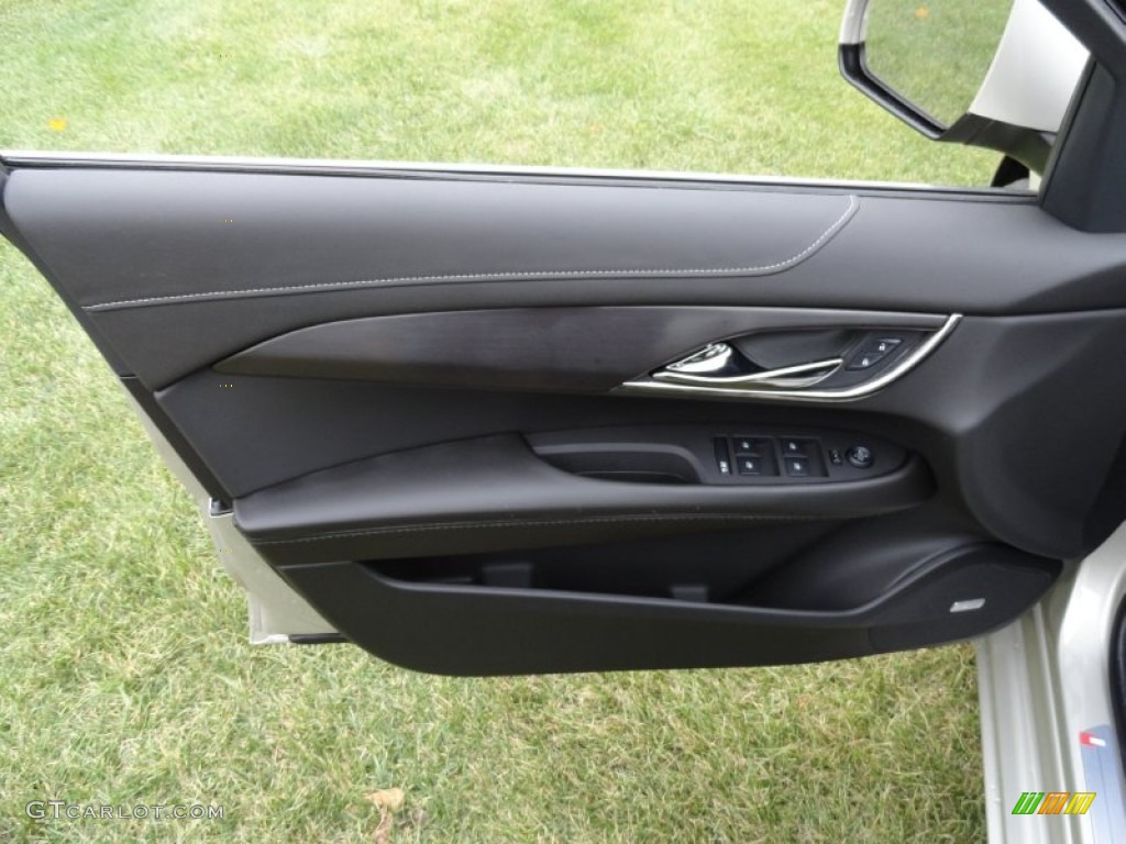 2013 Cadillac ATS 2.5L Jet Black/Jet Black Accents Door Panel Photo #72618775