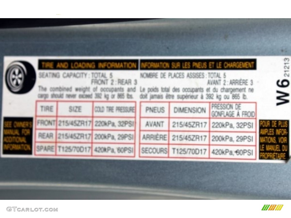 2007 Scion tC Standard tC Model Info Tag Photos