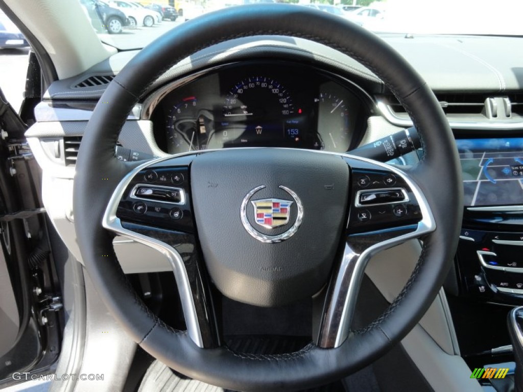 2013 Cadillac XTS Luxury AWD Medium Titanium/Jet Black Steering Wheel Photo #72620396