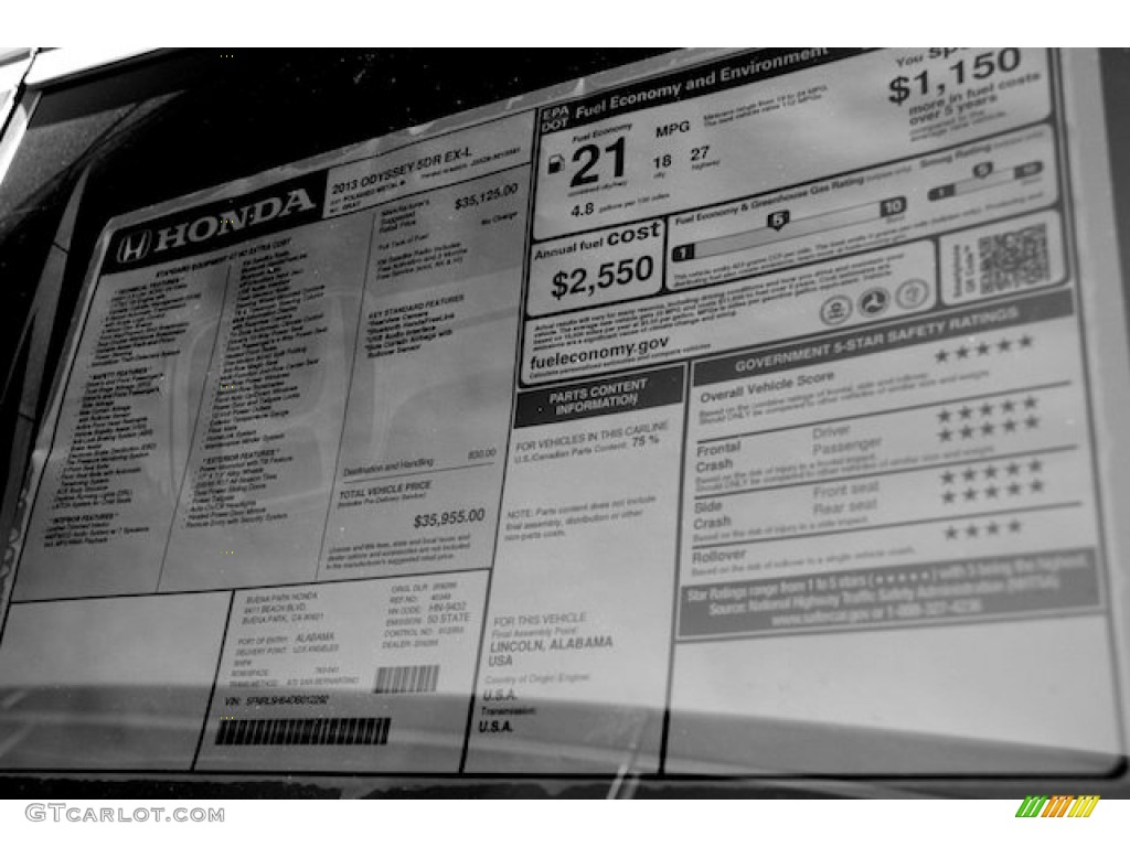 2013 Odyssey EX-L - Polished Metal Metallic / Gray photo #22