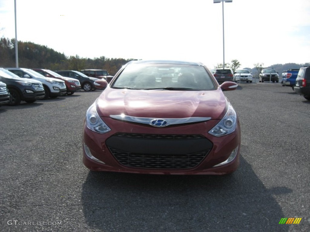2012 Sonata Hybrid - Venetian Red Pearl / Camel photo #4