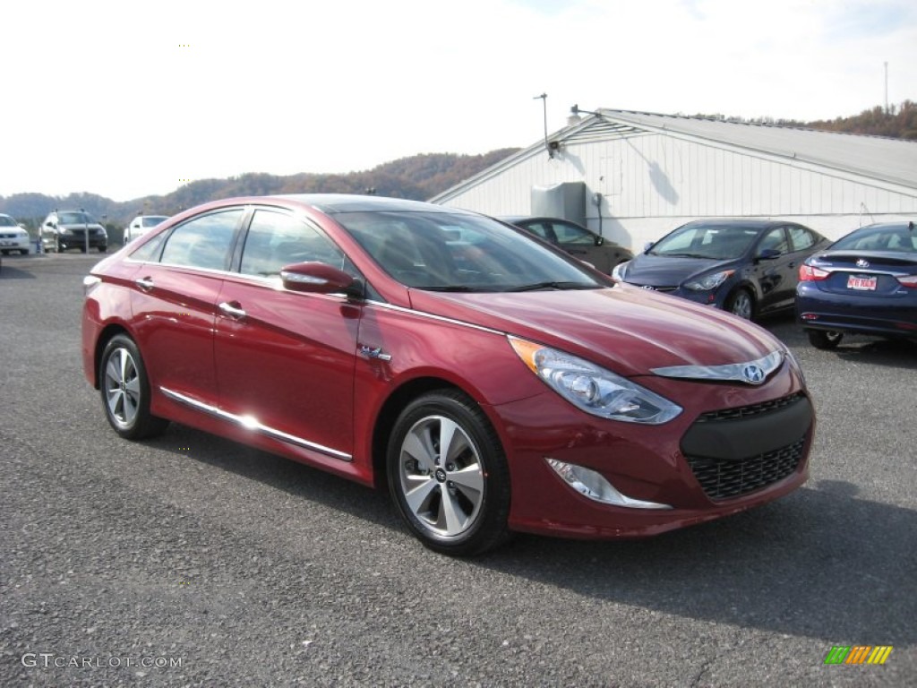 2012 Sonata Hybrid - Venetian Red Pearl / Camel photo #5