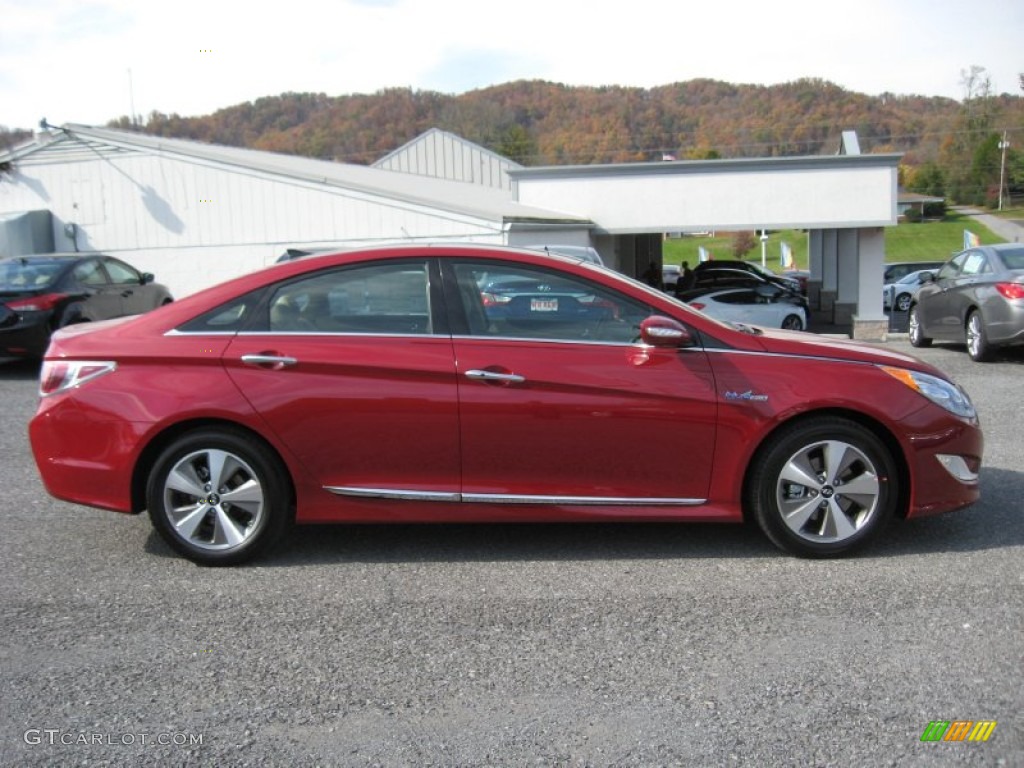 2012 Sonata Hybrid - Venetian Red Pearl / Camel photo #6