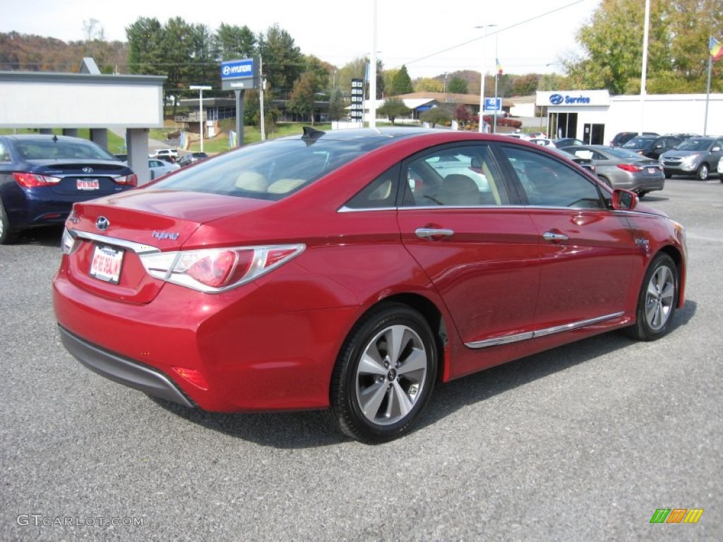 2012 Sonata Hybrid - Venetian Red Pearl / Camel photo #7