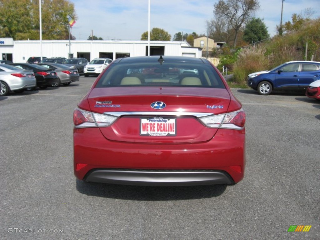 2012 Sonata Hybrid - Venetian Red Pearl / Camel photo #8