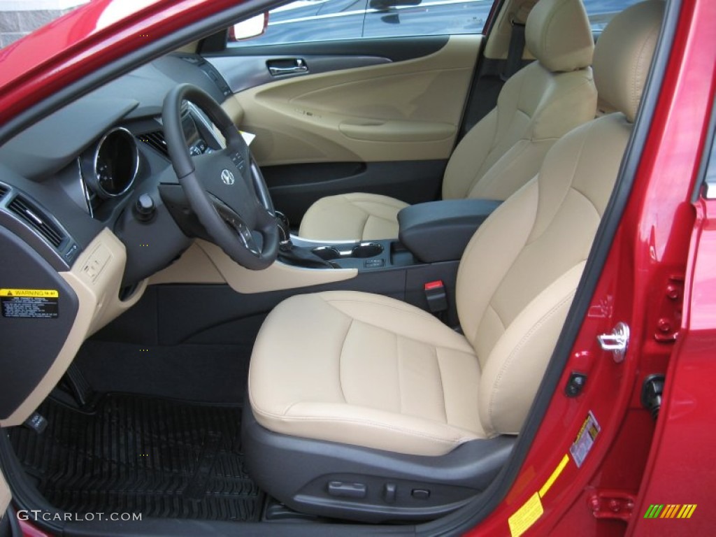 2012 Sonata Hybrid - Venetian Red Pearl / Camel photo #14